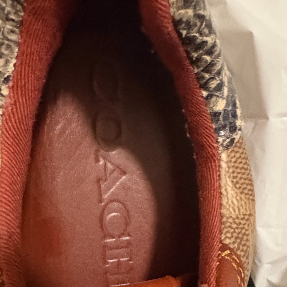 Coach Brown and Tan Patterned Sneakers - Picture 2 of 6
